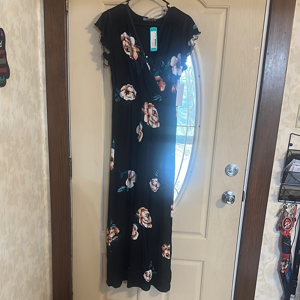 Floral Black Dress